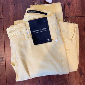 Yellow Banana Republic Mid Rise Skinny Jeans (27)